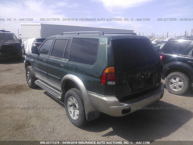 JA4LS31H41P036287 - 2001 MITSUBISHI MONTERO SPORT XLS GREEN photo 3