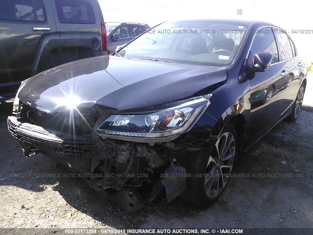 1HGCR2F50FA101531 - 2015 HONDA ACCORD SPORT Қара фото 2