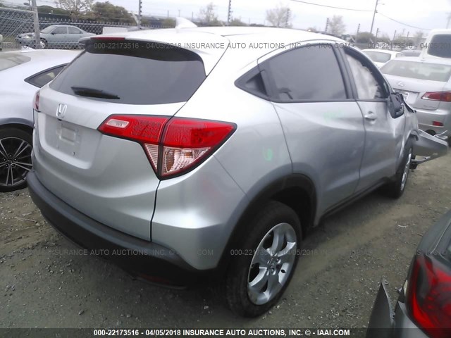 3CZRU5H5XGM713658 - 2016 HONDA HR-V EX SILVER photo 4