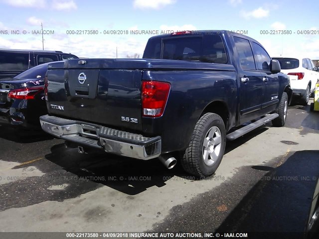 1N6BA07A76N516952 - 2006 NISSAN TITAN XE/SE/LE Dark Blue photo 4