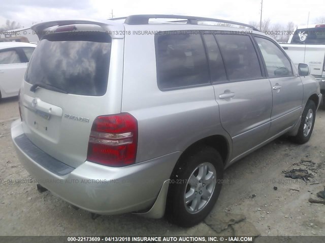 JTEHF21A830142374 - 2003 TOYOTA HIGHLANDER LIMITED SILVER photo 4