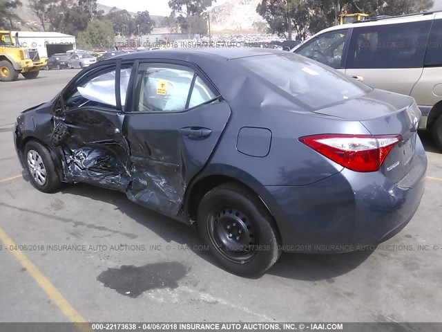 5YFBURHE7FP256670 - 2015 TOYOTA COROLLA L/LE/LE PLS/PRM/S/S PLS GRAY photo 3