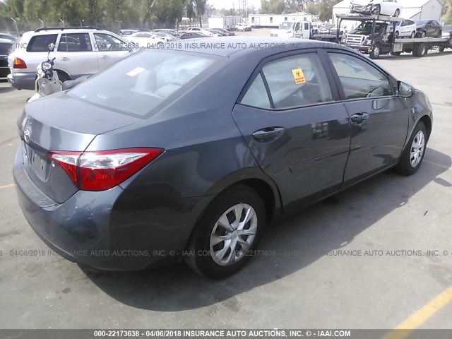 5YFBURHE7FP256670 - 2015 TOYOTA COROLLA L/LE/LE PLS/PRM/S/S PLS GRAY photo 4