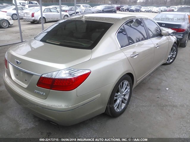 KMHGC4DE2BU120618 - 2011 HYUNDAI GENESIS 3.8L GOLD photo 4