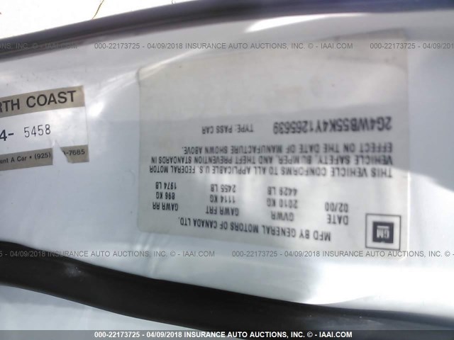 2G4WB55K4Y1265639 - 2000 BUICK REGAL LS 白色 照片 9