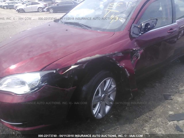 1C3CCBBB4DN545291 - 2013 CHRYSLER 200 TOURING MAROON photo 6