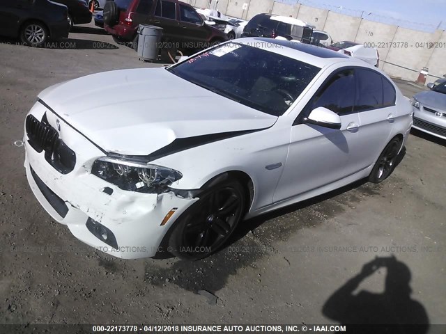 WBAXA5C55ED001531 - 2014 BMW 535 D WHITE photo 2