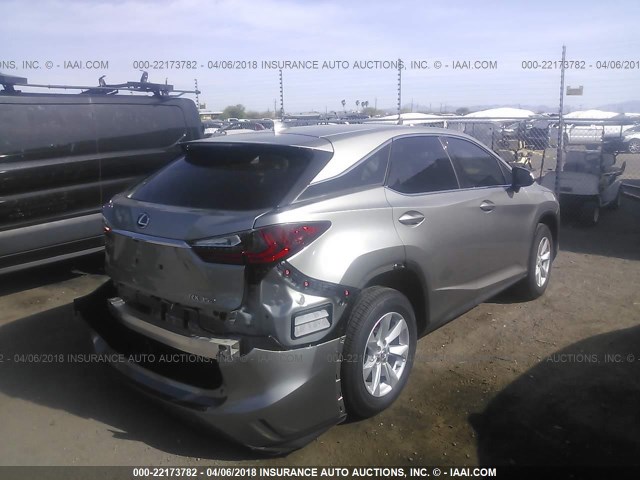 2T2ZZMCA1HC071729 - 2017 LEXUS RX 350/BASE/F SPORT SILVER photo 4