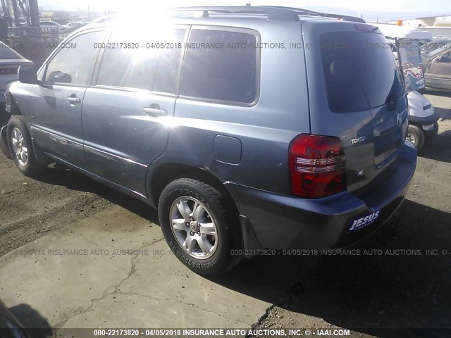 JTEGF21A630090934 - 2003 TOYOTA HIGHLANDER LIMITED BLUE photo 3