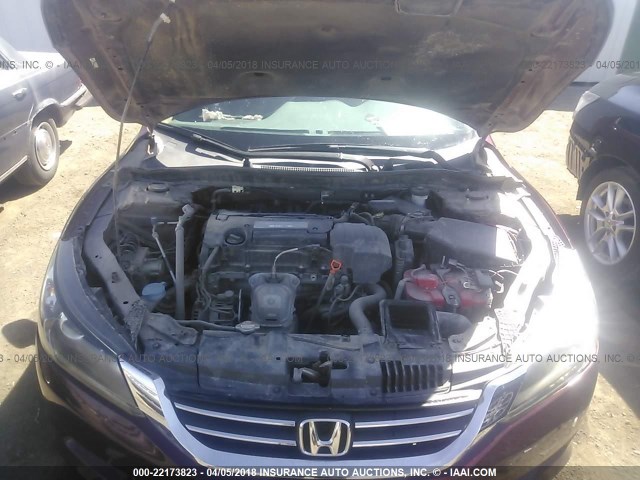 1HGCR2F3XDA172604 - 2013 HONDA ACCORD LX BURGUNDY photo 10