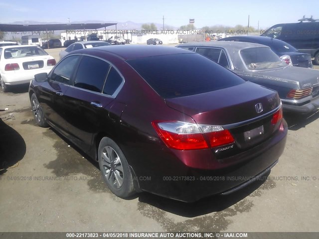 1HGCR2F3XDA172604 - 2013 HONDA ACCORD LX BURGUNDY photo 3