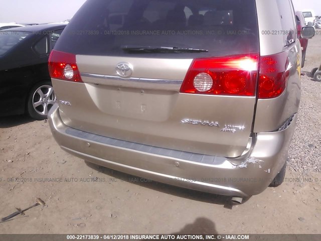 5TDBA22C96S076654 - 2006 TOYOTA SIENNA XLE/XLE LIMITED Champagne photo 6