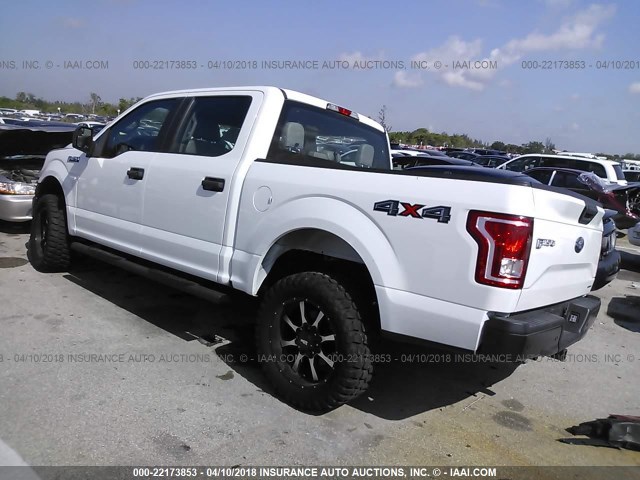 1FTEW1E87FFC86394 - 2015 FORD F150 SUPERCREW WHITE photo 3