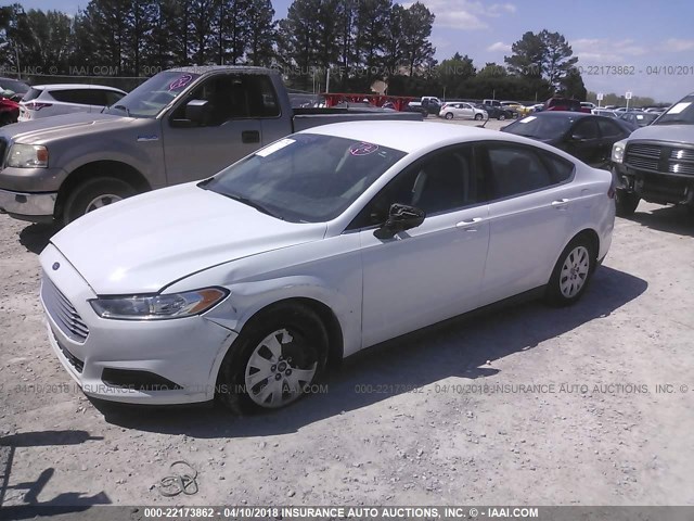 3FA6P0G75DR277344 - 2013 FORD FUSION S WHITE photo 2