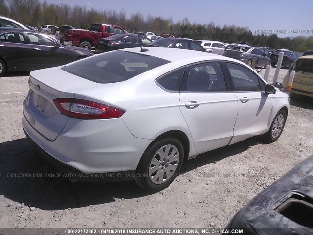 3FA6P0G75DR277344 - 2013 FORD FUSION S WHITE photo 4