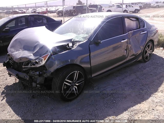 1HGCR2F58GA240324 - 2016 HONDA ACCORD SPORT 灰色 照片 2