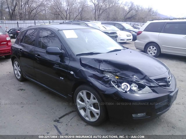 JM1BK343581147865 - 2008 MAZDA 3 HATCHBACK BLACK photo 1