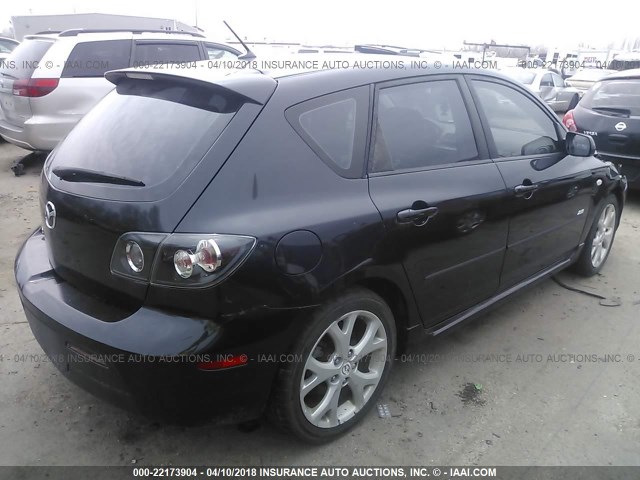 JM1BK343581147865 - 2008 MAZDA 3 HATCHBACK BLACK photo 4