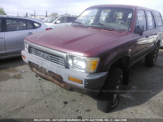 JT3RN37W5L0000363 - 1990 TOYOTA 4RUNNER RN37 RED photo 6