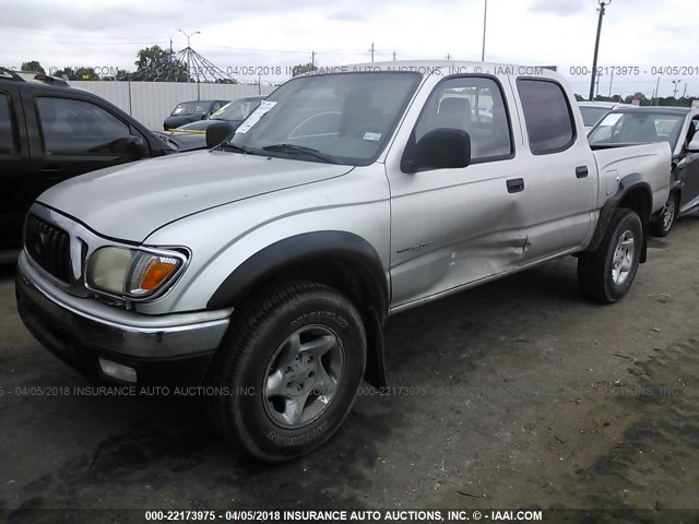 5TEGM92N13Z239237 - 2003 TOYOTA TACOMA DOUBLE CAB PRERUNNER GRAY photo 2