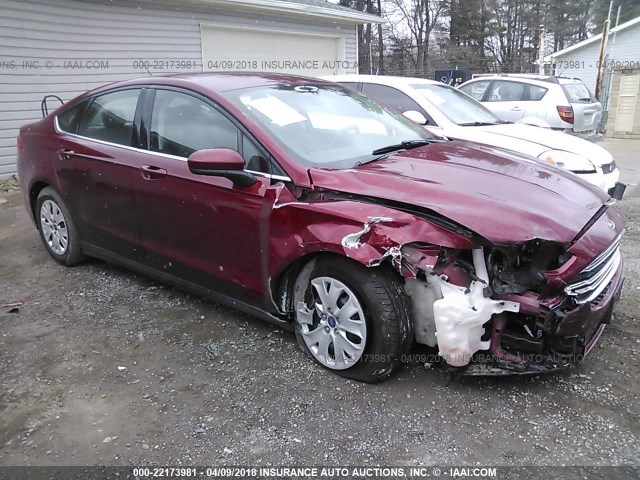 3FA6P0G75DR103418 - 2013 FORD FUSION S MAROON photo 1