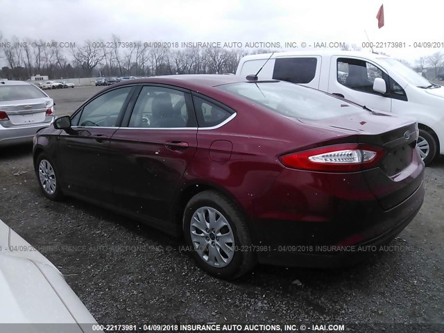 3FA6P0G75DR103418 - 2013 FORD FUSION S MAROON photo 3