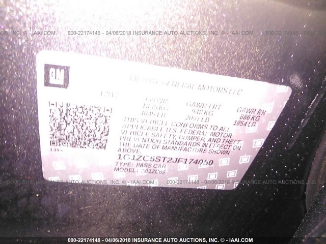 1G1ZC5ST2JF174050 - 2018 CHEVROLET MALIBU LS 黑色 照片 9