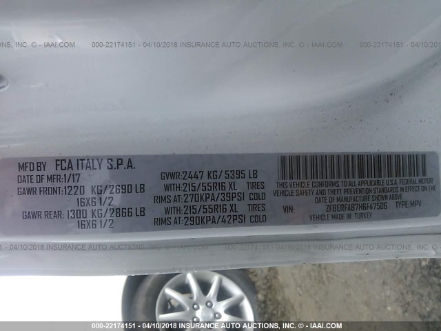 ZFBERFAB7H6F47506 - 2017 RAM PROMASTER CITY  白色 照片 9