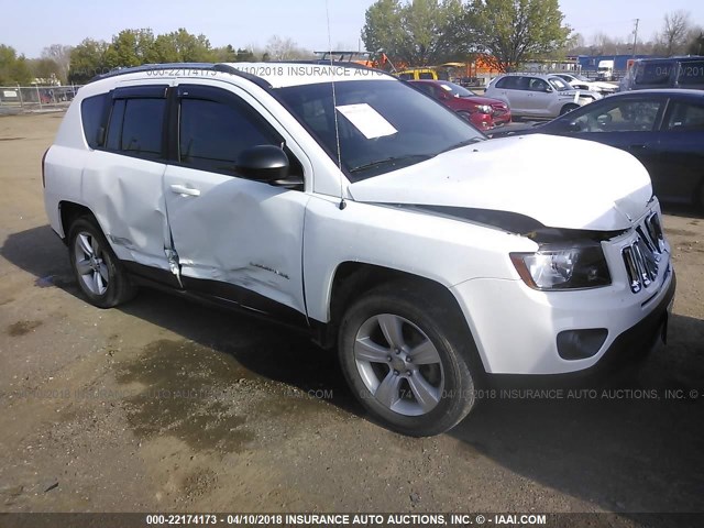 1C4NJCBB4ED821573 - 2014 JEEP COMPASS SPORT WHITE photo 1