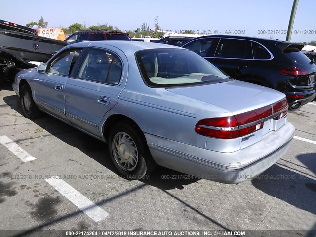 1LNLM97V3VY673862 - 1997 LINCOLN CONTINENTAL  Բաց կապույտ լուսանկար 3