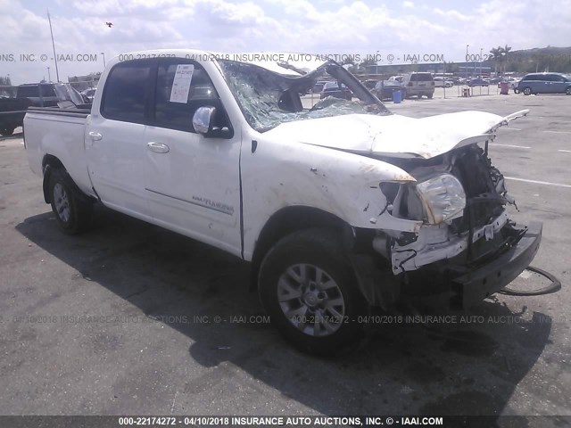 5TBET34185S486989 - 2005 TOYOTA TUNDRA DOUBLE CAB SR5 WHITE photo 1