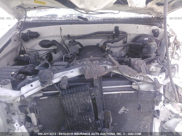 5TBET34185S486989 - 2005 TOYOTA TUNDRA DOUBLE CAB SR5 WHITE photo 10