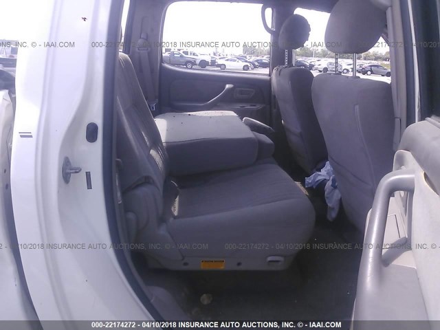 5TBET34185S486989 - 2005 TOYOTA TUNDRA DOUBLE CAB SR5 WHITE photo 8