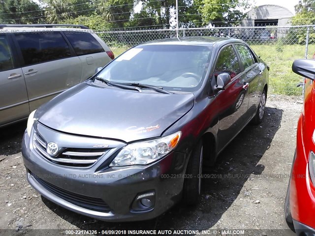 2T1BU4EE3DC125448 - 2013 TOYOTA COROLLA S/LE GRAY photo 2