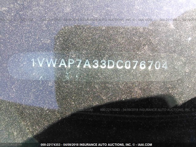 1VWAP7A33DC076704 - 2013 VOLKSWAGEN PASSAT S SILVER photo 9