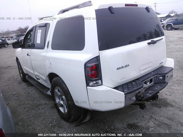 5N1AA08B34N725085 - 2004 NISSAN ARMADA SE/LE WHITE photo 3