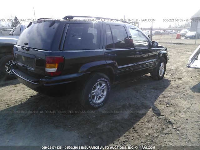 1J4GW48S62C289701 - 2002 JEEP GRAND CHEROKEE LAREDO BLACK photo 4