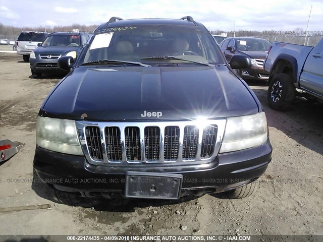 1J4GW48S62C289701 - 2002 JEEP GRAND CHEROKEE LAREDO BLACK photo 6