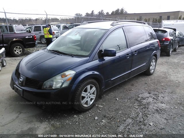 5N1BV28U44N368361 - 2004 NISSAN QUEST S/SE/SL Dark Blue photo 2