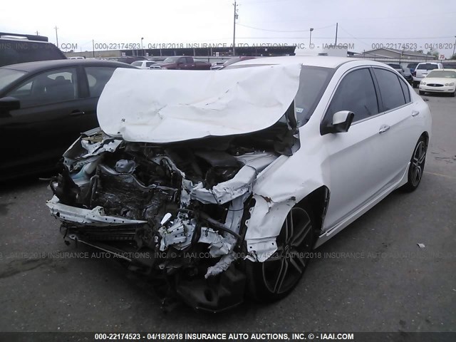 1HGCR2F63GA066509 - 2016 HONDA ACCORD SPORT WHITE photo 2