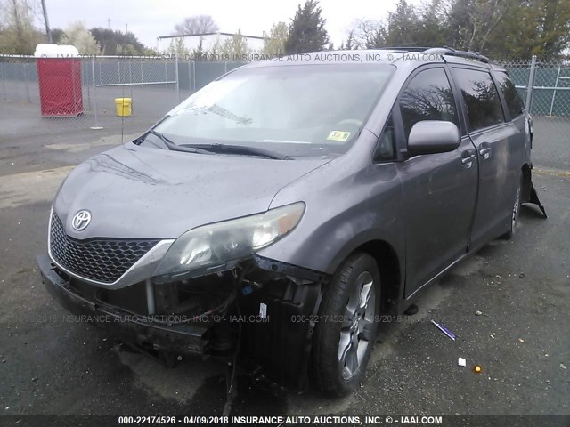 5TDXK3DC9BS102816 - 2011 TOYOTA SIENNA SPORT GRAY photo 2