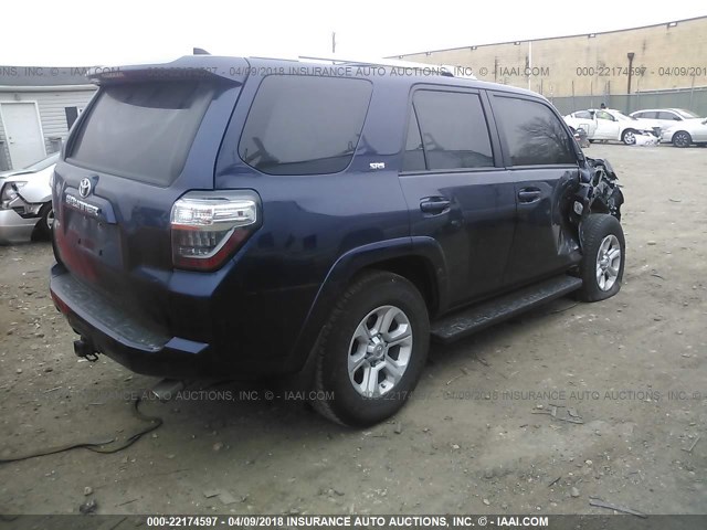 JTEBU5JR9G5350534 - 2016 TOYOTA 4RUNNER SR5 PREM/LTDL/TRAIL/TRD BLUE photo 4