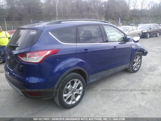 1FMCU0GXXEUB55025 - 2014 FORD ESCAPE SE BLUE photo 4