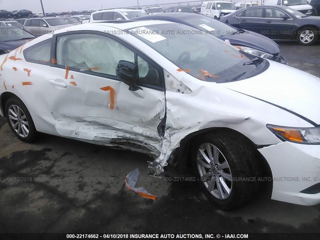 2HGFG3B09CH526312 - 2012 HONDA CIVIC EXL WHITE photo 6