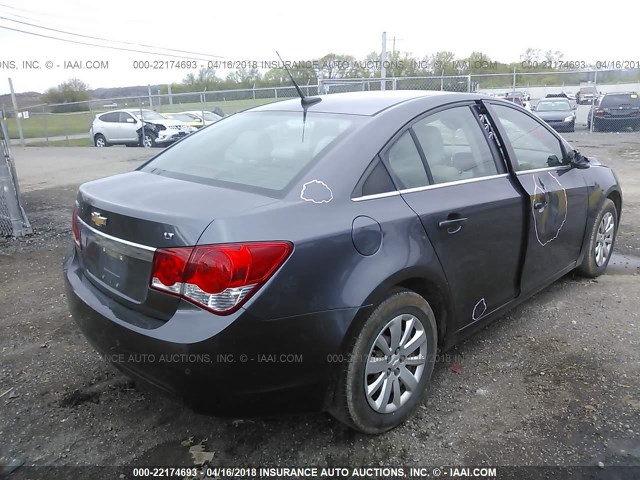 1G1PF5S95B7202180 - 2011 CHEVROLET CRUZE LT GRAY photo 4