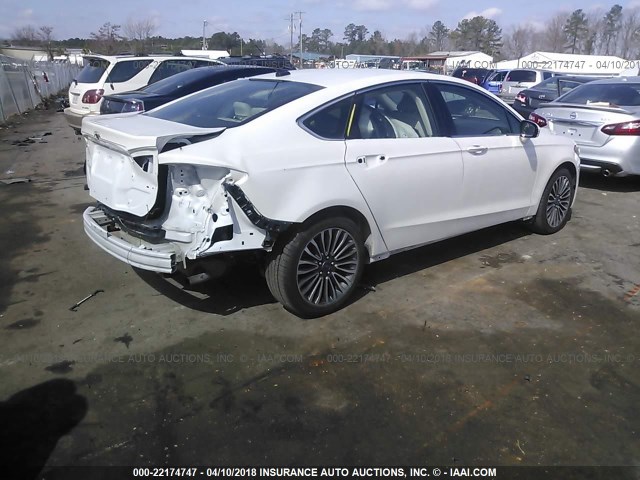 3FA6P0K91HR115211 - 2017 FORD FUSION TITANIUM WHITE photo 4