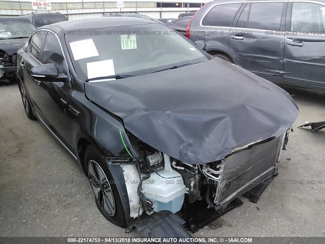 KNAGM4AD4D5045539 - 2013 KIA OPTIMA HYBRID BLACK photo 1