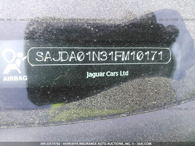 SAJDA01N31FM10171 - 2001 JAGUAR S-TYPE SILVER photo 9