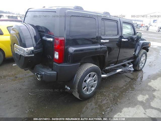 5GTEN13E398142788 - 2009 HUMMER H3 BLACK photo 4