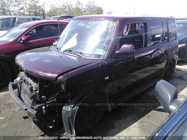 JTLKT334754024199 - 2005 TOYOTA SCION XB PURPLE photo 2